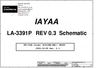 TOSHIBA Satellite A135-S2686 COMPAL LA-3391P IAYAA REV