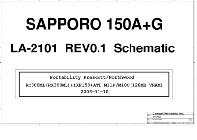 Toshiba Satellite P10 Compal LA-2101 Laptop Schematics