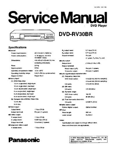 DVD Panasonic RV30BR