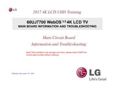 LG EBT64532903-2, EAX67187104  77EBT000-00QE, 60UJ7700-UA Training