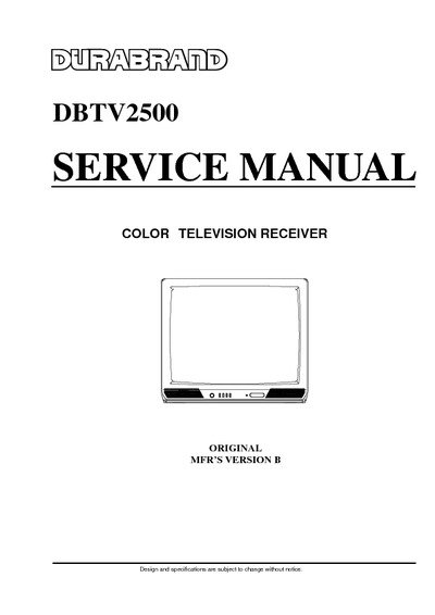 Durabrand DBTV2500 TV Service-Manual Chassis P51