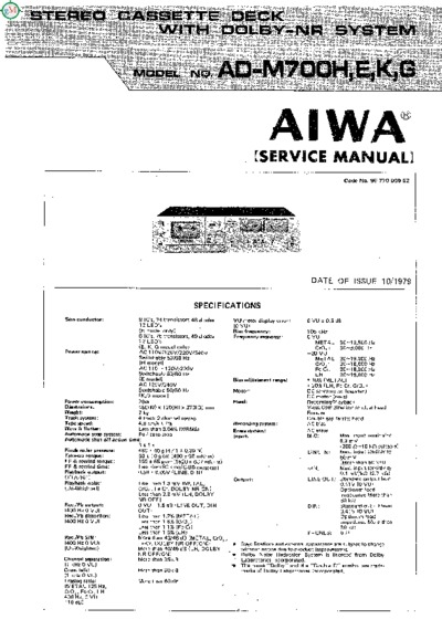 Aiwa AD-M700H,E,K,G