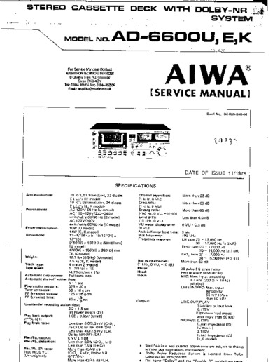 Aiwa AD-6600 U, E, K