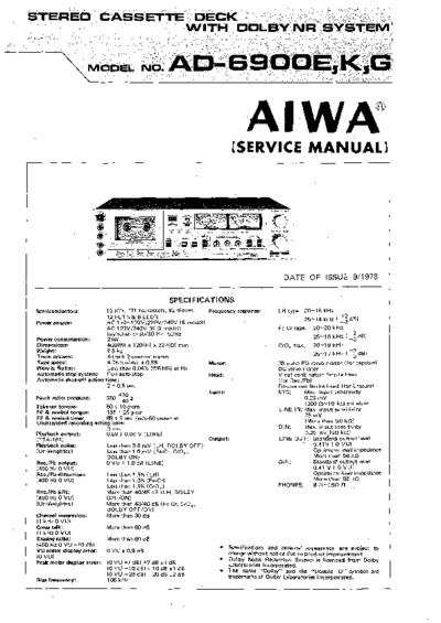 Aiwa AD6900E, K, G