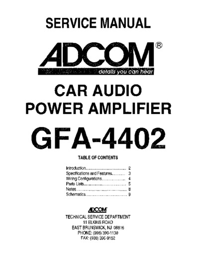 Adcom GFA4402 cpwr