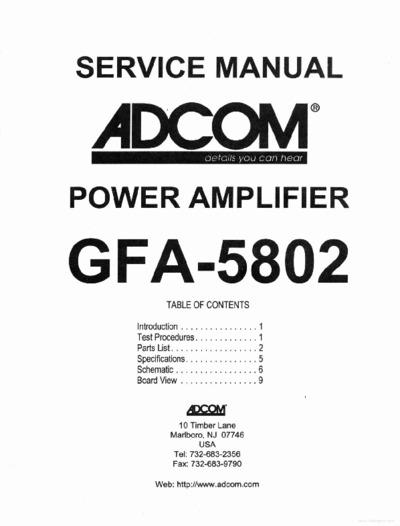 Adcom GFA5802
