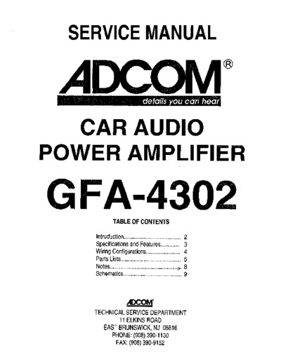 Adcom GFA4302 cpwr