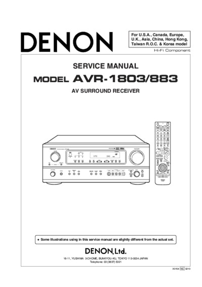Denon AVR-1803, AVR-883