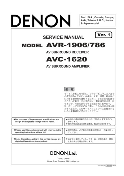 Denon AVR-1906, AVC-1320, AVR-786