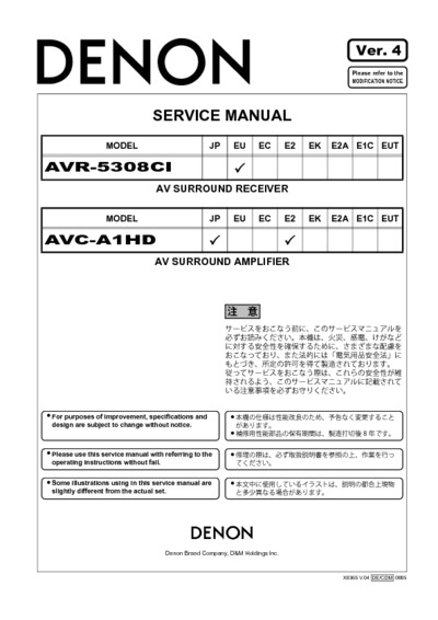 Denon AVR-5308CI, AVC-A1HD