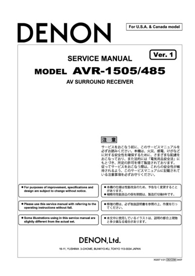 Denon AVR-1505, AVR-485