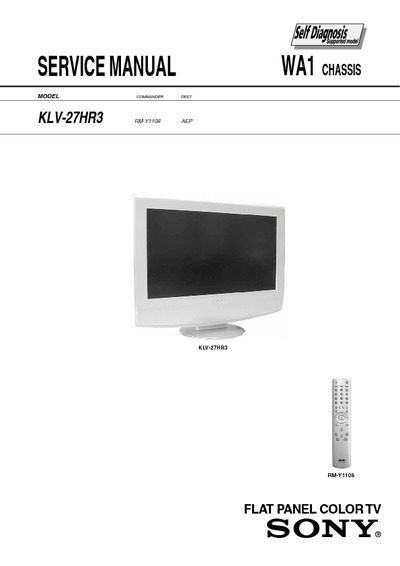 SONY  KLV-27HR3 LCD TV WA1 CHASSIS