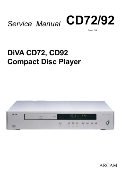 Arcam Diva  CD72, Cd92