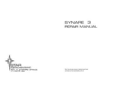 STAR SYNARE-S3 REPAIR MANUAL