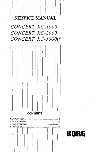 KORG CONCERT-XC1000-XC2000-XC3000IF