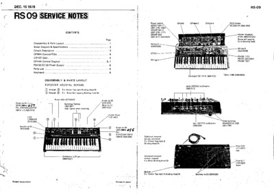 ROLAND RS-09 V1, Service Manual, Repair Schematics