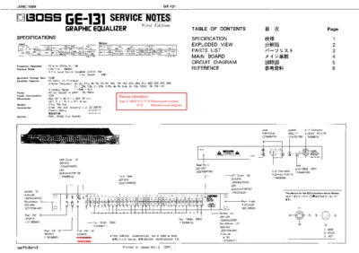 BOSS GE-131 SERVICE NOTES
