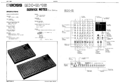 BOSS BX-8 BX-16 SERVICE NOTES