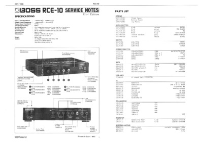 BOSS RCE-10 SERVICE NOTES