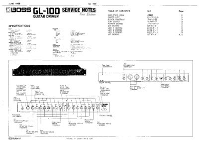BOSS GL-100 SERVICE NOTES