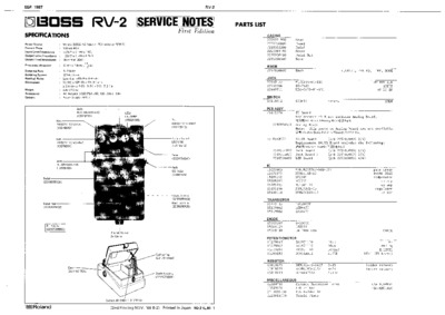 BOSS RV-2 SERVICE NOTES