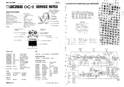 BOSS OC-2 SERVICE NOTES