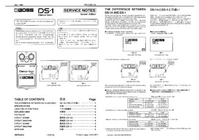 BOSS DS-1 SERVICE NOTES