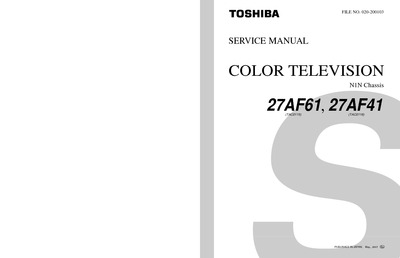 Toshiba 27AF61 (TAC0115), 27AF41 (TAC0116) Chassis N1N