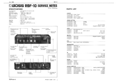 BOSS RBF-10 SERVICE NOTES