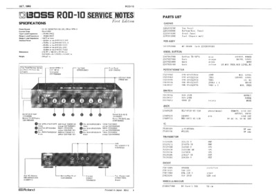 BOSS ROD-10 SERVICE NOTES