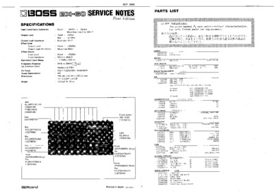 BOSS BX-60 SERVICE NOTES