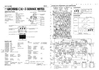 BOSS CE-3 SERVICE NOTES