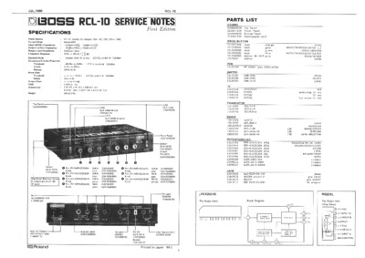 BOSS RCL-10 SERVICE NOTES