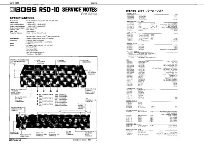BOSS RSD-10 SERVICE NOTES