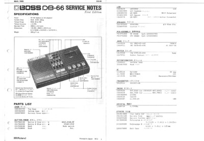 BOSS DB-66 SERVICE NOTES