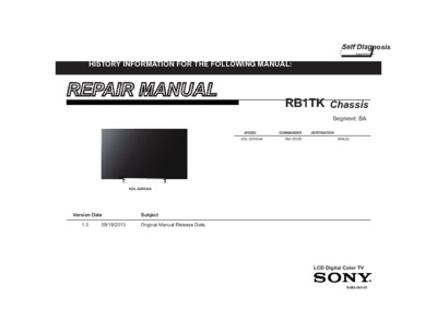 Sony KDL-32R434A Chassis RB1TK-BA