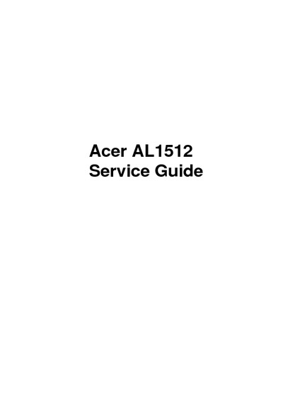 Acer Tft-Lcd AL1512 Parts & Service