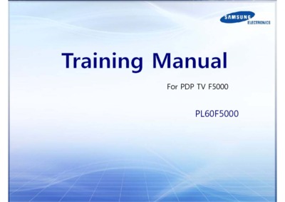 Samsung PL60F5000AG Training Manual