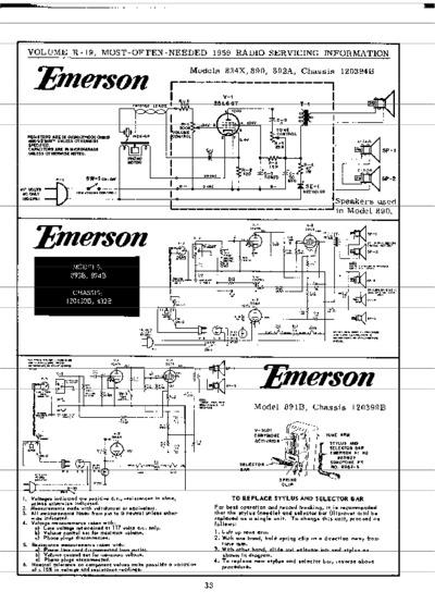 Emerson 834x, 890, 892 Chassis 120394B