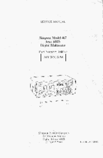 Simpson 467 LCD multimeter service manual