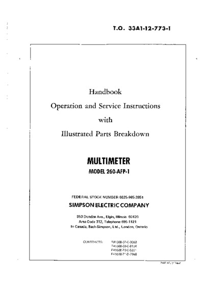 Simpson 260-afp-1 Analog multimeter user manual-1969