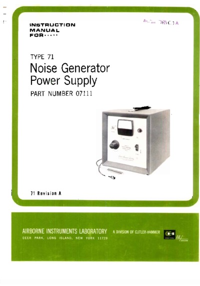 AIL type 77 noise gen power supply