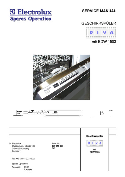 Electrolux EDW1503 dishwasher