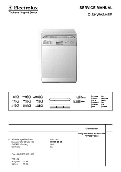 Electrolux FAVORIT 8081 dishwasher