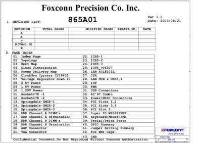 FOXCONN 865A01 REV 1.1