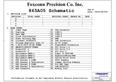 FOXCONN 865A05 REV B