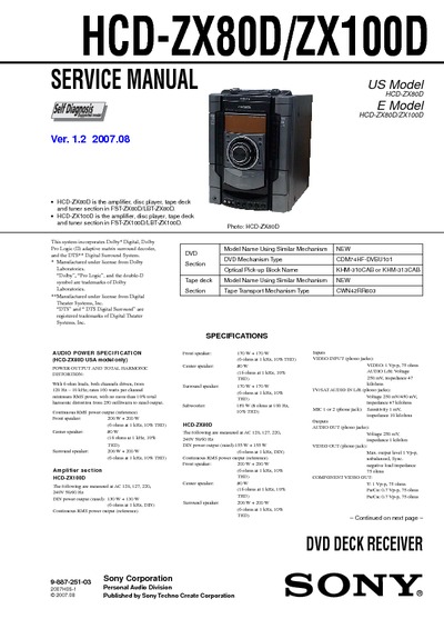 Sony HCD-ZX80D, HCD-ZX100D
