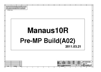 INVENTEC MANAUS 10R PRE-MP RA02 6050A2357401 SCHEMATICS
