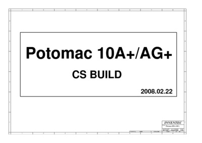 INVENTEC POTOMAC 10A+, 10AG+ CS RA01 6050A2172301 SCHEMATICS