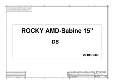 INVENTEC ROCKY AMD-SABINE 15 DB RX01 6050A2412801 SCHEMATICS